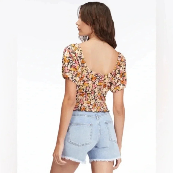 NWT Billabong Get Along Puff Sleeve Ruffle Top size L - Picture 3 of 11